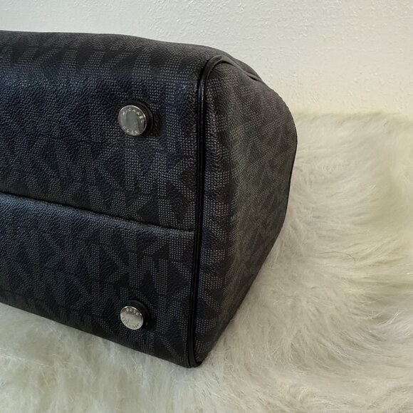 Michael Kors Grayson Signature MK Black Satchel Duffle Saffiano Leather Handbag - Picture 16 of 16